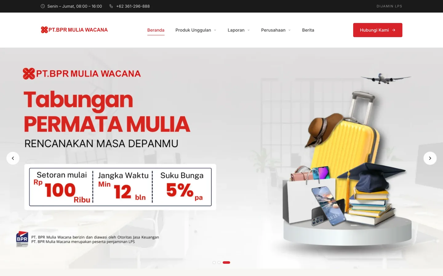 Website BPR Mulia Wacana buatan Lenka Studio