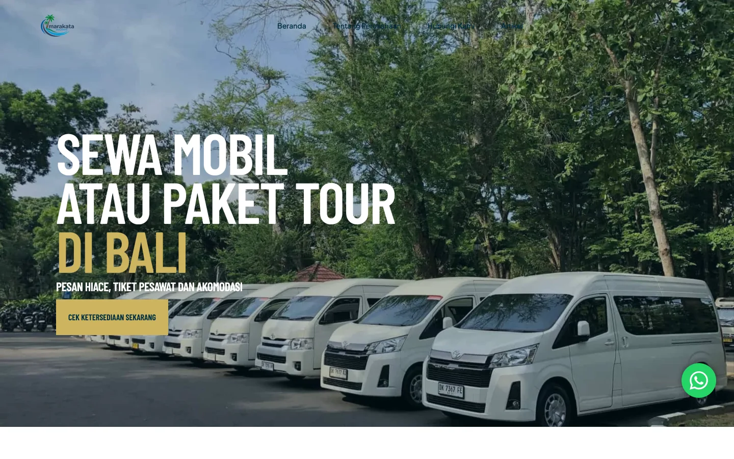 Website Marakata Holiday buatan Lenka Studio