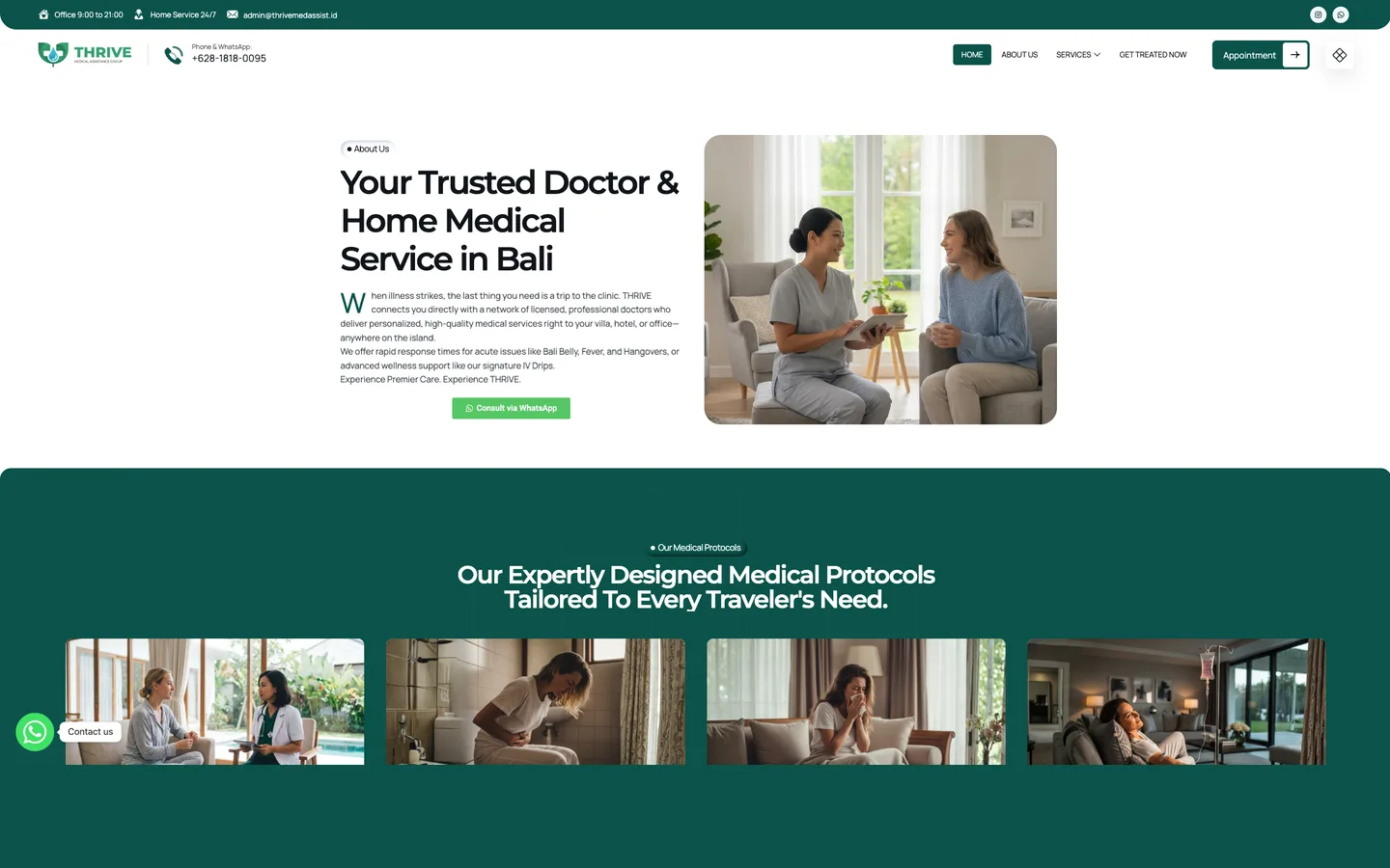Website THRIVE Medical Assist buatan Lenka Studio